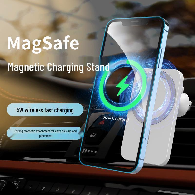 Magnetic Wireless Car Charger for Apple Phones: Fast Charging Car Mount