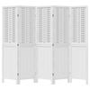 5 Piece Room Divider White Solid Paulownia Wood