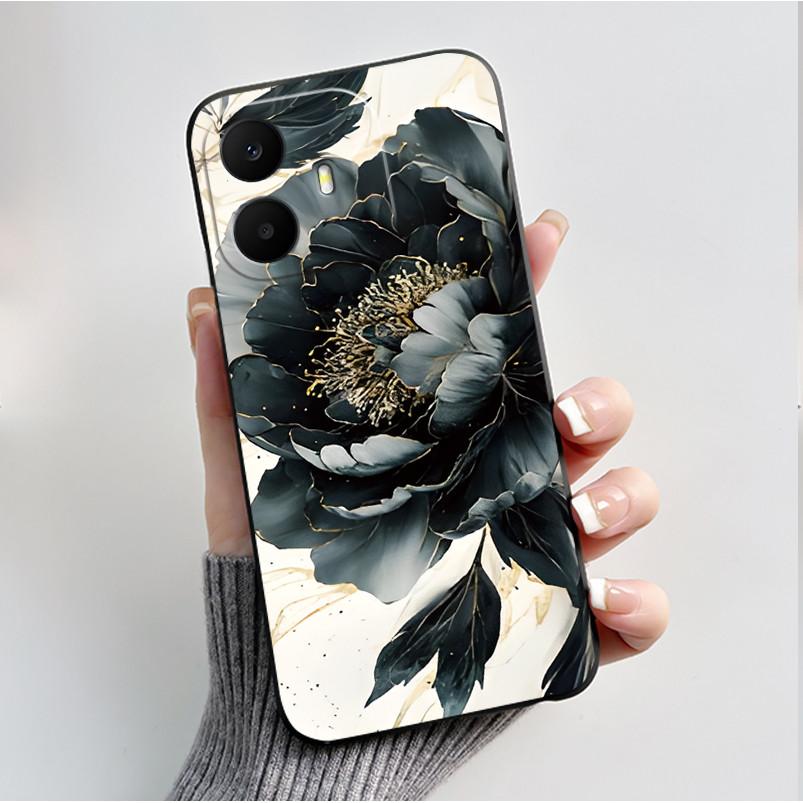 For TCL K70 4G 5G Case Luxury Fashion Butterfly Flower Black Soft Silicone Bumper Cover for TCL K70 Power T522A T522E Phone Case