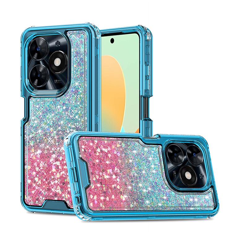 For Samsung Spark Go Mobile Phone Case Three-in-one Glue Glitter Powder Shockproof