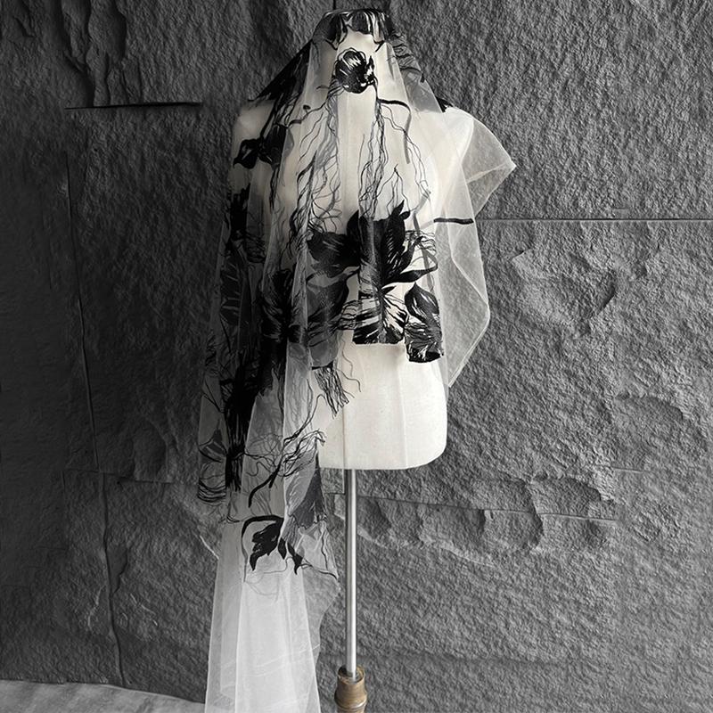 

Цветочная вышивка кружевная ткань жаккардовая вышивка дизайнерская ткань для самостоятельного шитья чонсам тюль ханьфу платье материал 50x145cm