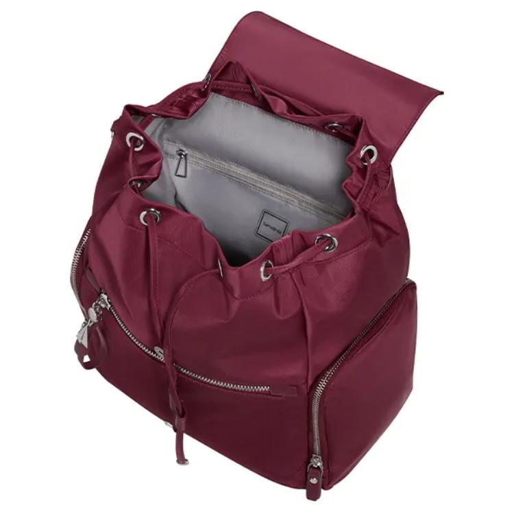 Samsonite Karissa Evo Brand Logo Flap Closure Fabric Backpack Women backpack Burgundy KP2-00009