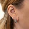 2Pcs Stainless Steel Crystal Zirconia Hoop Earrings for Women Girls Trendy Circle Punk Ear Loops Party Jewelry Gifts