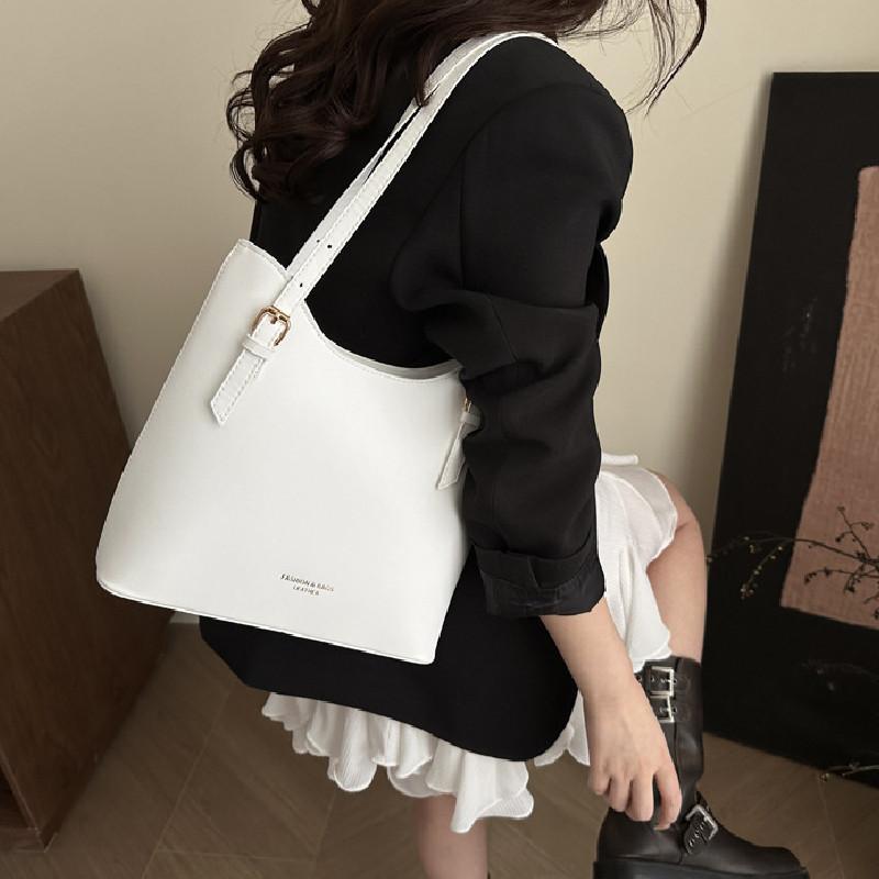 Simple Color Solid Gold Letter Printed Women Casual Tote Bag For Use Daily