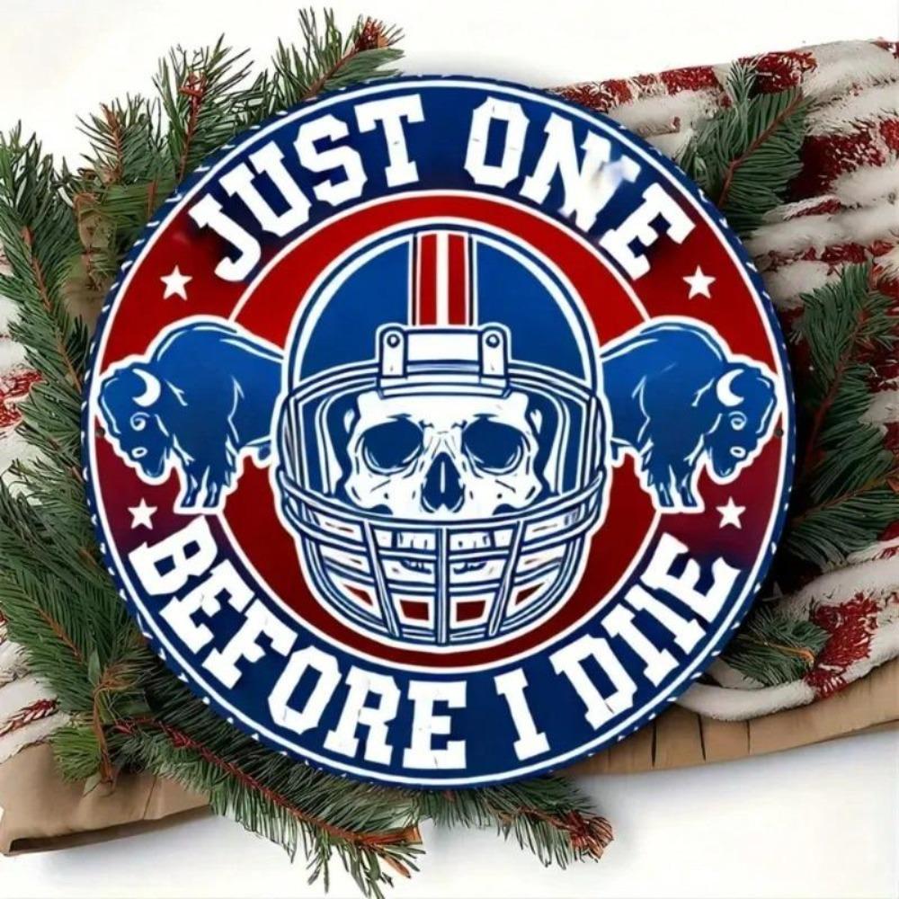 Vintage Buffalo Bills NFL Metal Tin Sign Vintage Metal Wall Decor Rustic Man Cave Garage Office Bar Decor