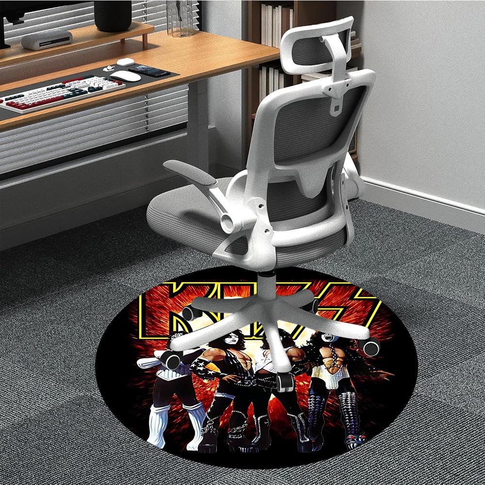 

1pc KISS Band Office Round Area Rug, Under Office Chairs Bedroom Living Room Home Decor a1016286 80cm by 80cm