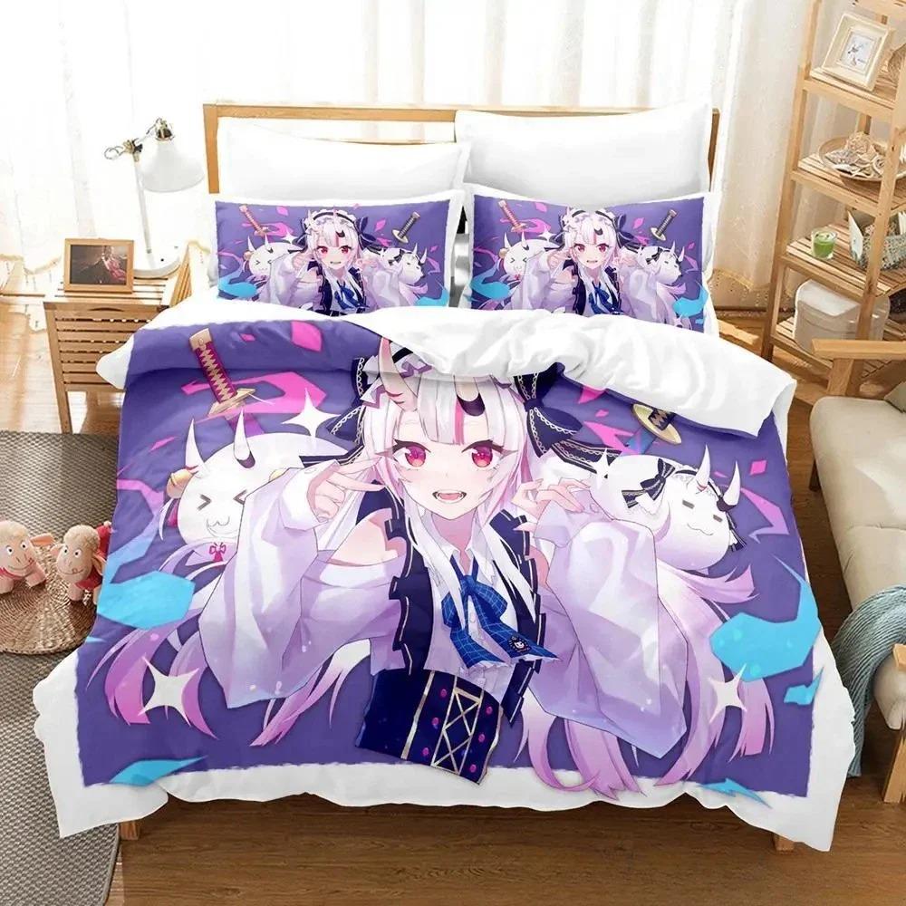 Kawaii Akai Haato Zestaw Pościeli Pojedynczy Bliźniak Pełny Queen King Size Zestaw na Łóżko Sypialnia dla Dorosłych Dzieci Zestawy Poszewek na Kołdrę z Nadrukiem 3D Łóżko Anime