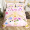 Comforter Fairy Tale Castle Bedding Set Twin Queengirly Golden Castle Silhouette Blooming Flowers Botanical Comforter