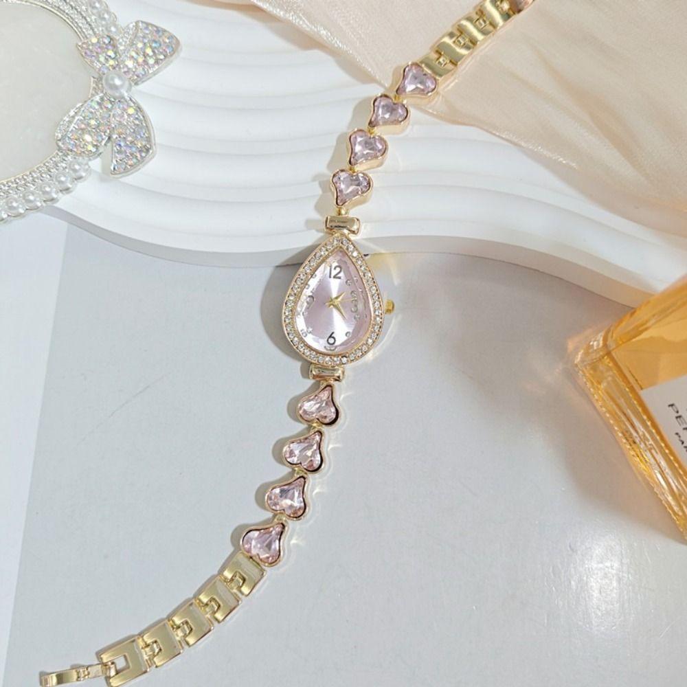 Fashion Accessory Heart Bracelet Watch Waterdrop Shaped Case Women's Quartz Watch  Daily Use