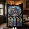 1pc Hogwarts Harry Potter Stained Glass Outdoor Flannel Throw Blanket All Season Soft Warmth,Home Decor 1031206