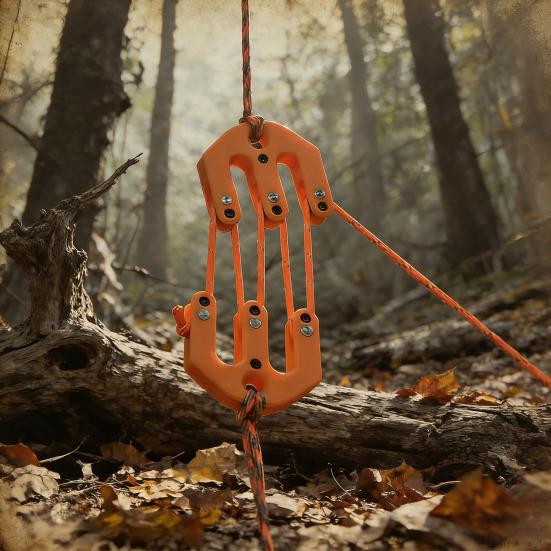 1 Paire Système de Poulie à Palan Ultra-léger Treuil pour Gibier de Chasse Garage de l'Arrière-Pays Chasse en Plein Air Corde de Levage Lourd Treuil
