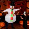 Inflatable Snowman Costume Christmas Inflatable Costume Seasonal Blow Up Snowman Suit for Holiday Gathering Cosplay Carnival