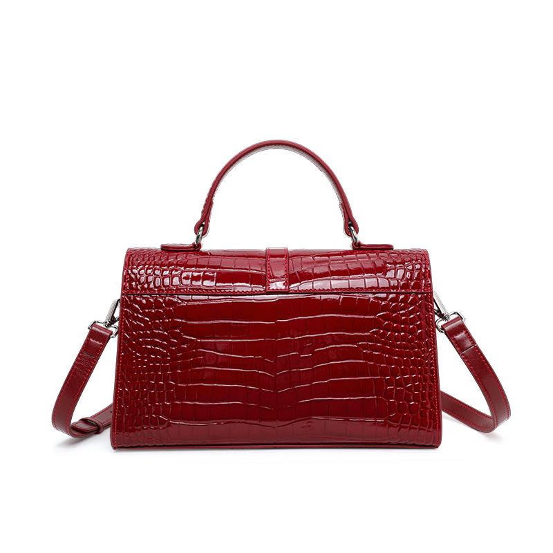 Aidrani Genuine leather cowhide crocodile handbag pattern pillow large capacity bright surface lady single shoulder cross-body
