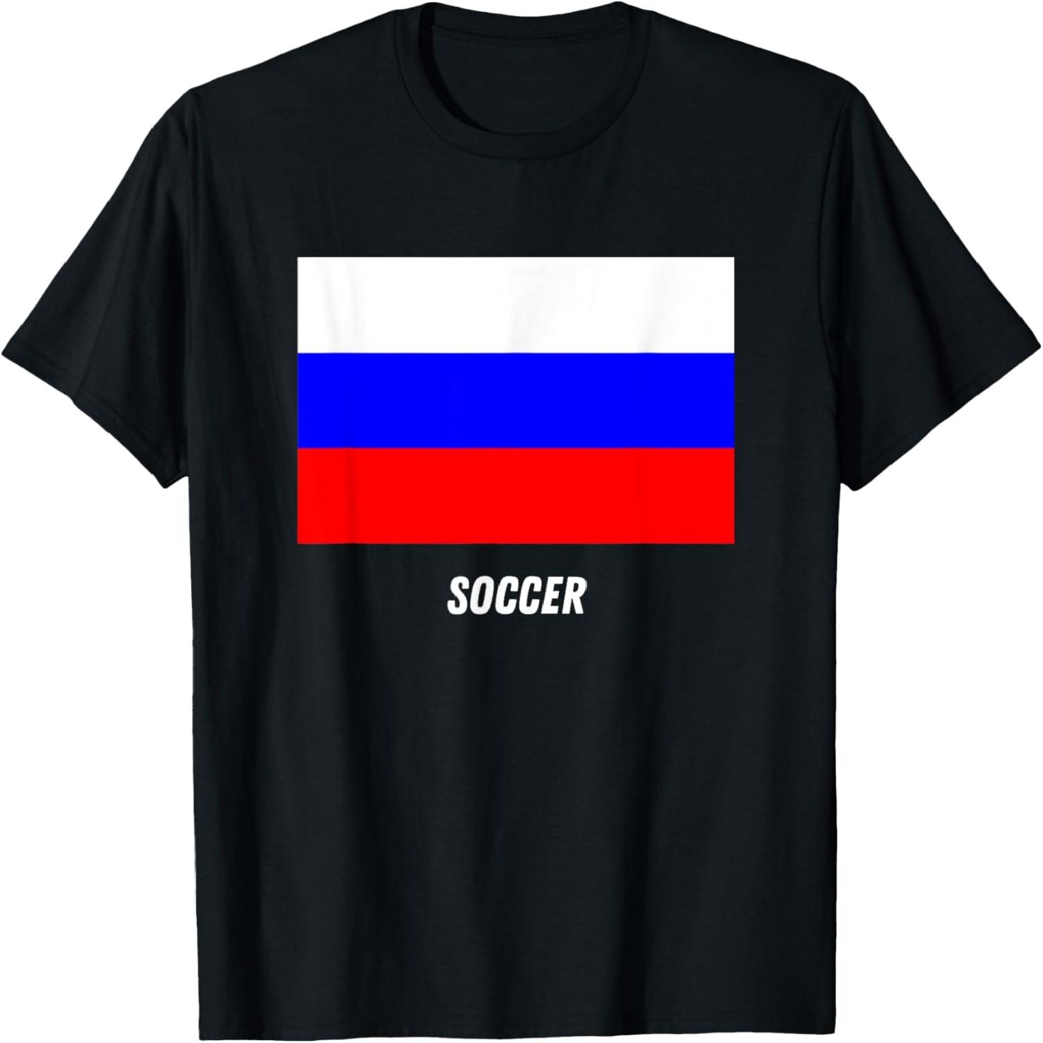 Patriotic Support Soccer Russia Team Sport Russian Flag T-Shirt S