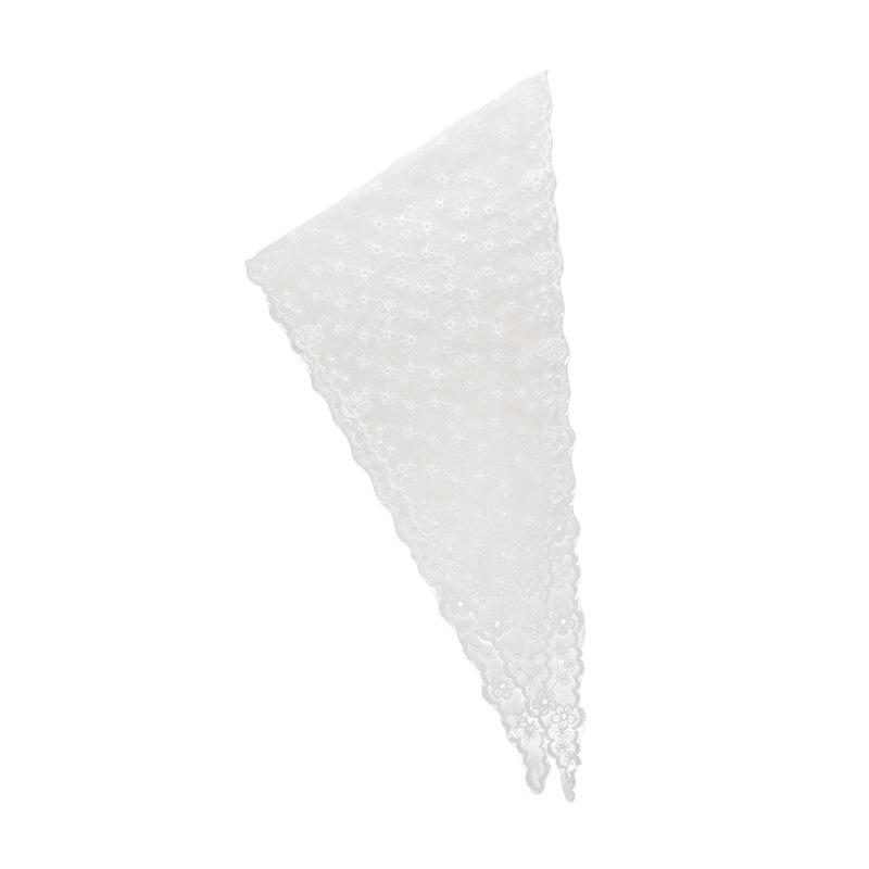 Foulard Triangolare da Donna in Pizzo Floreale: Elastico e Fascia per Capelli in Seta
