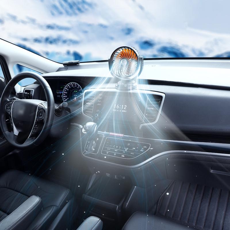 Car Fan DC 24V Electric Car Cooling Fan with 360 Degree Adjustable for Head Low Noise Automobile Vehicle Fan for Car