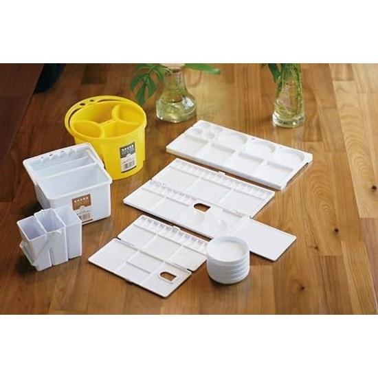 Namurataiseidou Plastic Plate Set 5 White Illustration Art Materials Beginner Japanese Painting Watercolor Oil Acrylic