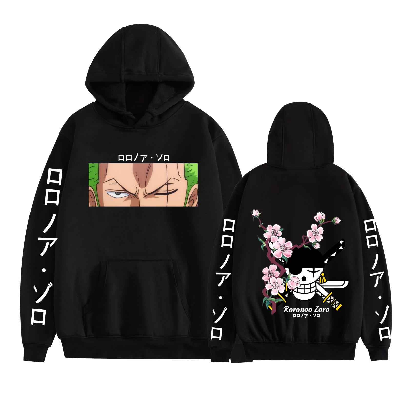 

ONE PIECE Аниме Мужская Повседневная Толстовка Уникальная Толстовка Свитшот Унисекс Большого Размера XS чёрный