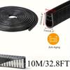 10M/32.8FT Edge Decorative Rubber U-Shaped Channel Strip with Metal Door Edge Protector Car Door Seal