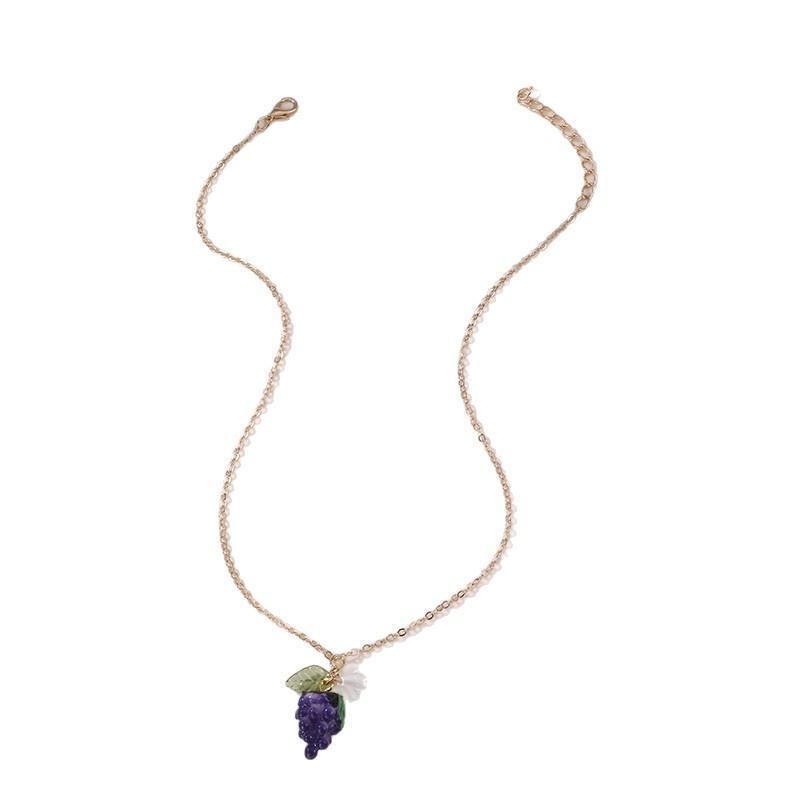 Gold-Plated 3D Fruit Pendant Necklace Suitable For Everyday Wear Birthday/Holiday Gift