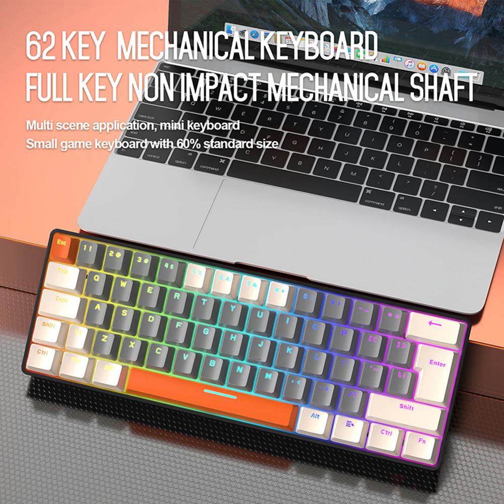 T60 Mechanical Keyboard 100 Keys RGB Backlight Red/Green Switch USB Wired Mechanical Gaming Keyboards Type-C Personalized Keycap