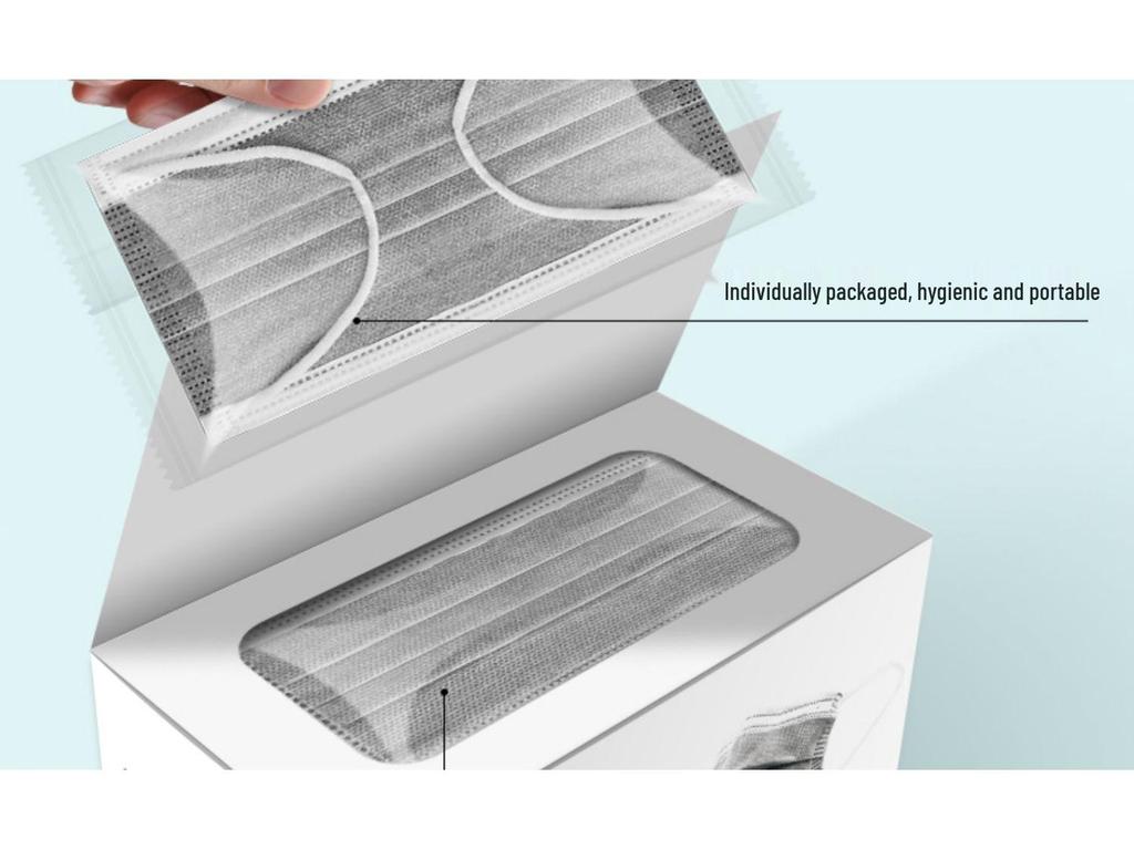 Gray Activated Carbon Disposable Dust Mask for Adults