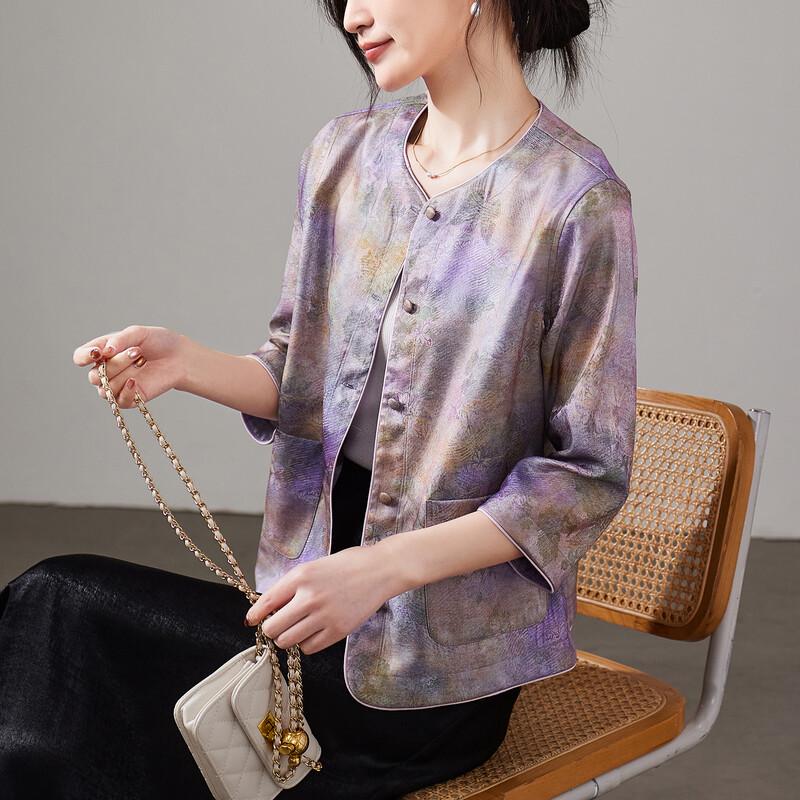 SOFSIL Women s 2026 Spring New Chinese Style Printed Coat L