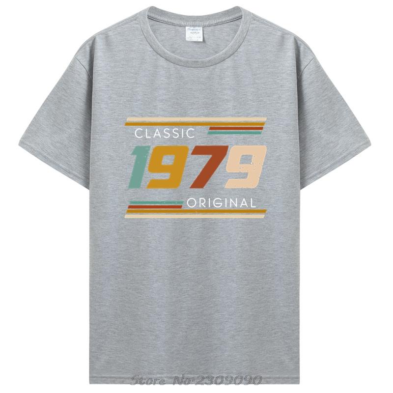 Graphic Streetwear Birthday Gifts Summer Style Cotton T-shirt Men Clothing Novelty Vintage Made In 1979 Fitness Tshirt Tees