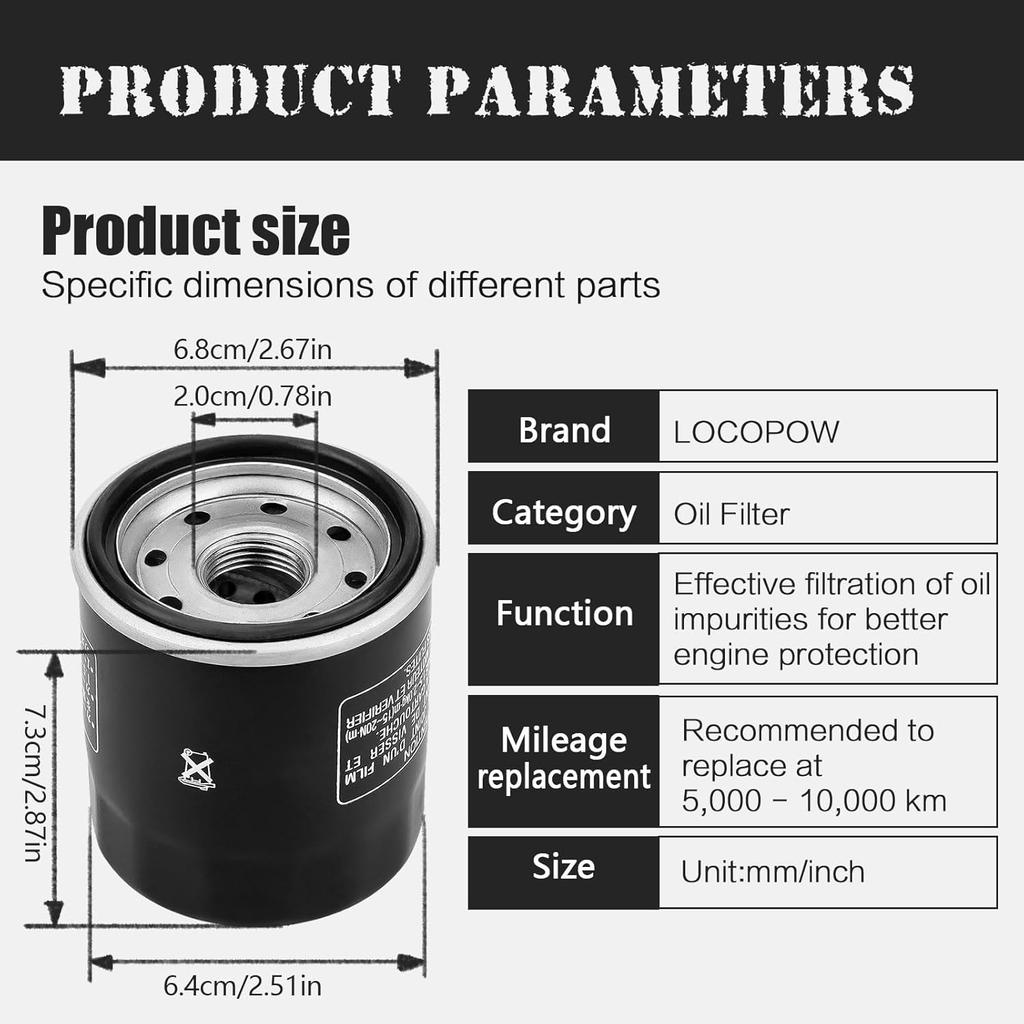 LOCOPOW 2520799 3084963 Oil Filter Part For Polaris Sportsman 500 400 450 335 570 Ranger Trail Boss Trailblazer 330 Scrambler 850 XP 1000 Hawkeye 300