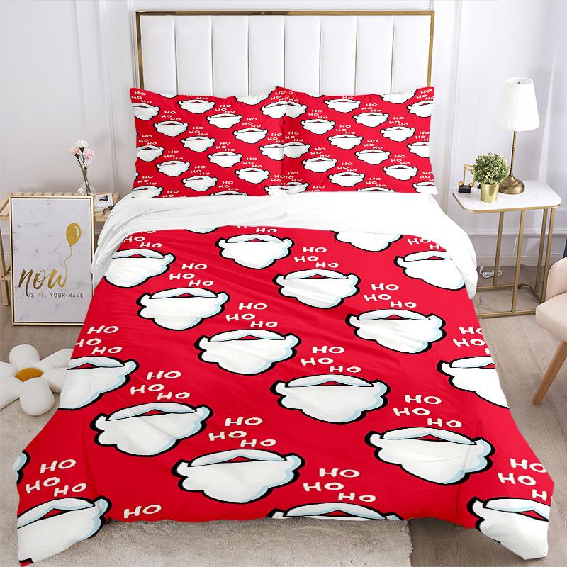 3pcs Bedding Set Christmas Santa Includes 1 Comforter + 2 Pillowcases, Without Pillow Inserts, Soft Comfortable, Lightweight Breathable010