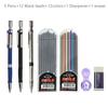 2.0mm Mechanical Pencil Set 2B Automatic Pencils with Color/Black Lead Refills for Draft Drawing, Writing, Crafting, Art Sketch