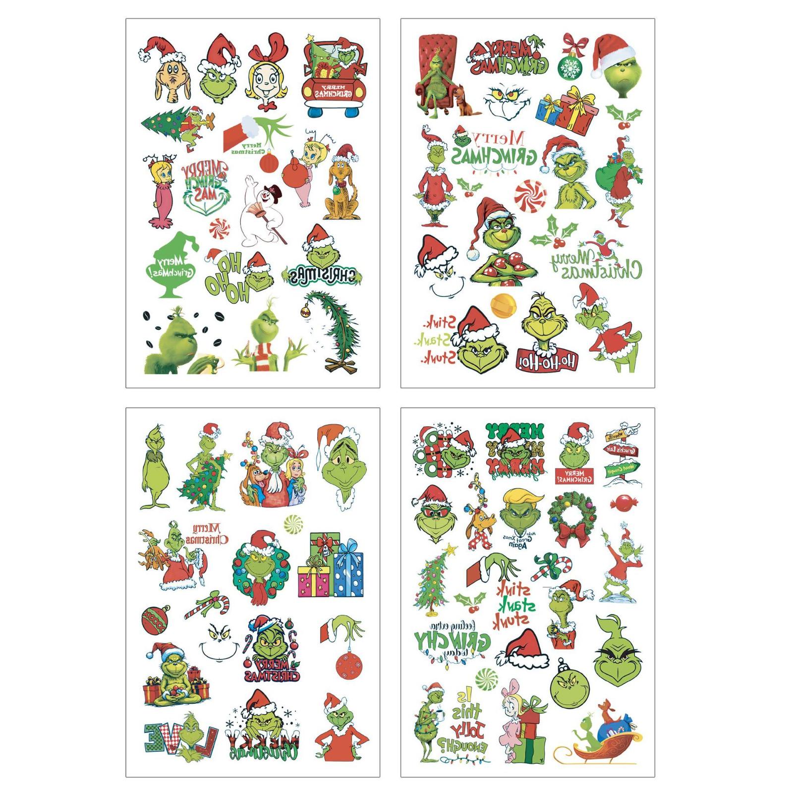 

Christmas Stickers Cute Cartoon Holiday Party Temporary Stickers One Size