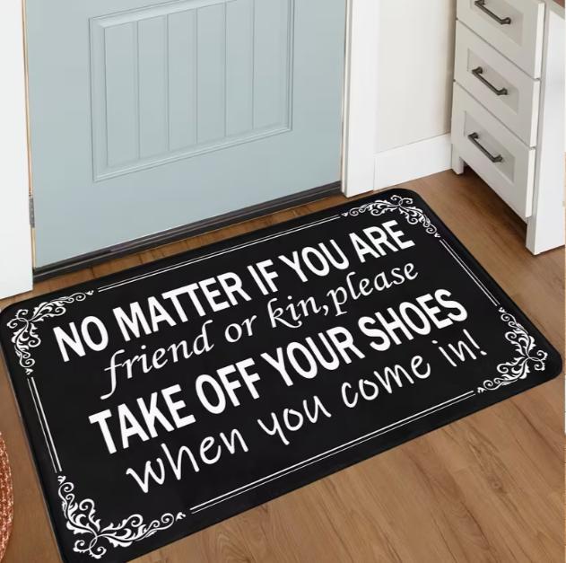 

Rural Farmhouse Welcomes Non Slip Floor Mats with please Put on Shoes and Take Off Shoes Floor Mats. Thank You for Home Decor 40cm x 60cm