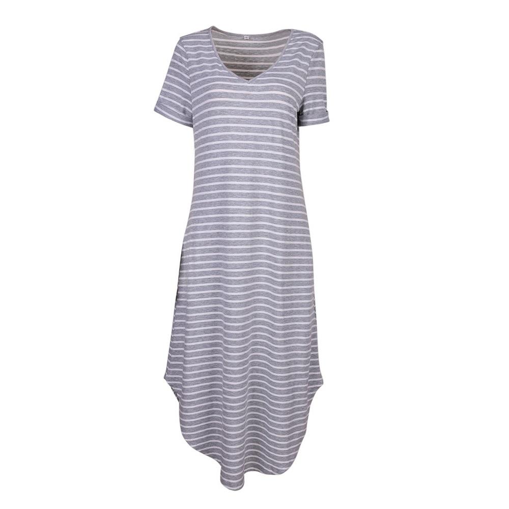 Dámské šaty s kapsami Pohodlné Volné Domácí oblečení Noční košile Pyžamo