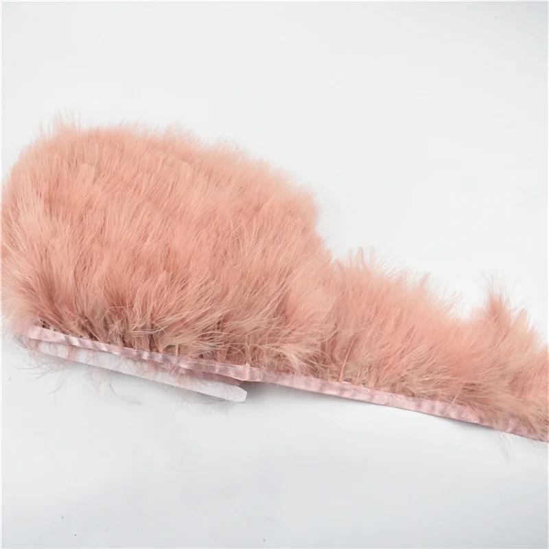 2Meters Colored Fluffy Marabou Feathers Fringe Trim Turkey Black Feather Ribbon Fabric Shawl Clothes Sewing Trimmings Decoration