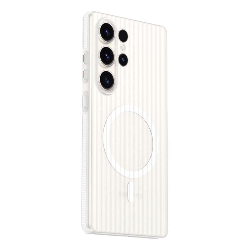 Suitable for Samsung S25 Ultra Magnetic Suction Mobile Phone Case S24 Matte Corrugated S25 Anti Slip Strip Pc Hard Shell Protection Case