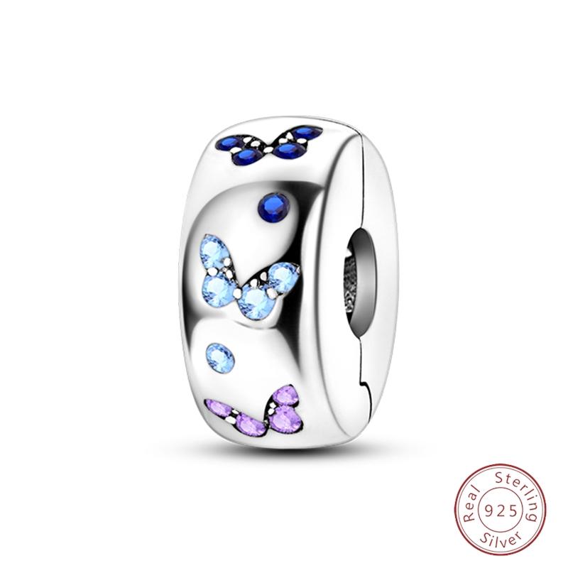 Design 925 Silver Heart Claw Print Bee Conch Text Shining Zircon Fixed 3mm Charms Beads DIY Jewelry Making