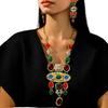 Multilayer Flower Beaded Pendant Baroque Fashion Jewelry Sets Tassels Necklaces Earrings  Bridal
