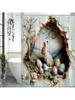 Easter Cute Bunny Shower Curtain, Cute Floral Burrow Eggs Bathroom Decorative Shower Curtain, Waterproof Shower Curtain with Hoo