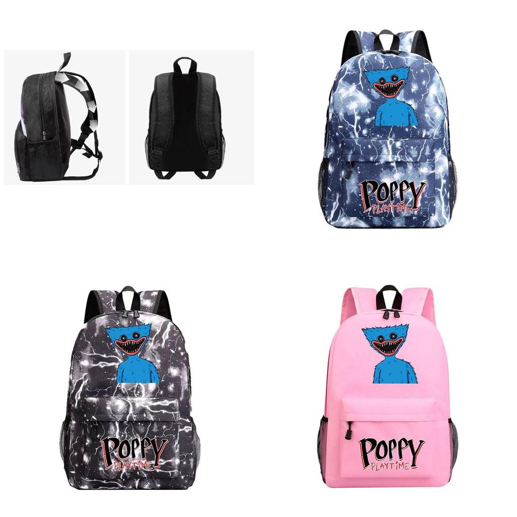 Poppy Playtime Huggy Wuggy Tecknad Mönster Skolryggsäck Unisex Resväska Med Justerbara Vadderade Remmar