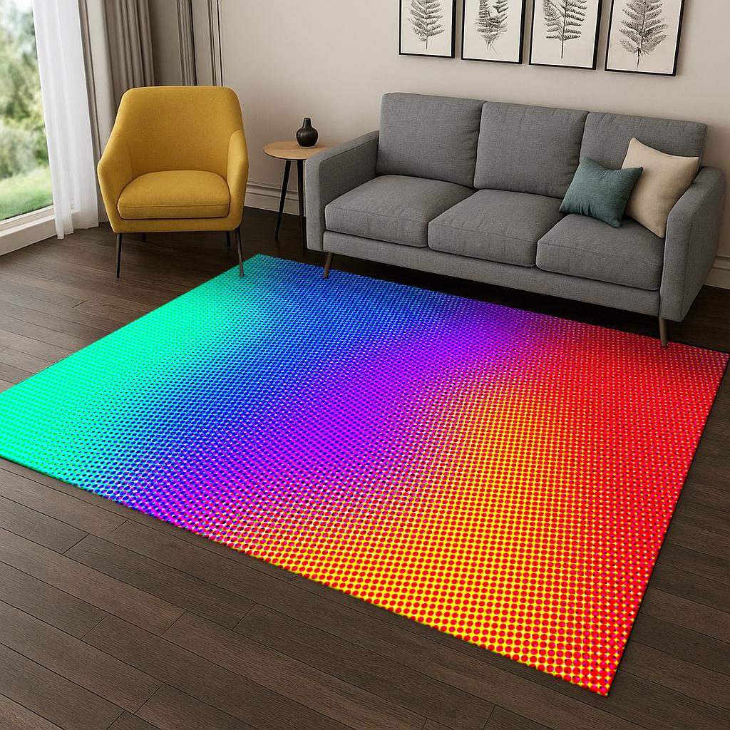 Rainbow Cartoon Pattern Carpet Rug Area Rug for Home Bedroom Living Room Sofa Doormat Kitchen Decor,Kid Game Non-slip Floor Mat