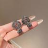 French hollow round front and rear two earrings fashionable versatile high-end stud earrings women's ethnicity temperament ear jewelry