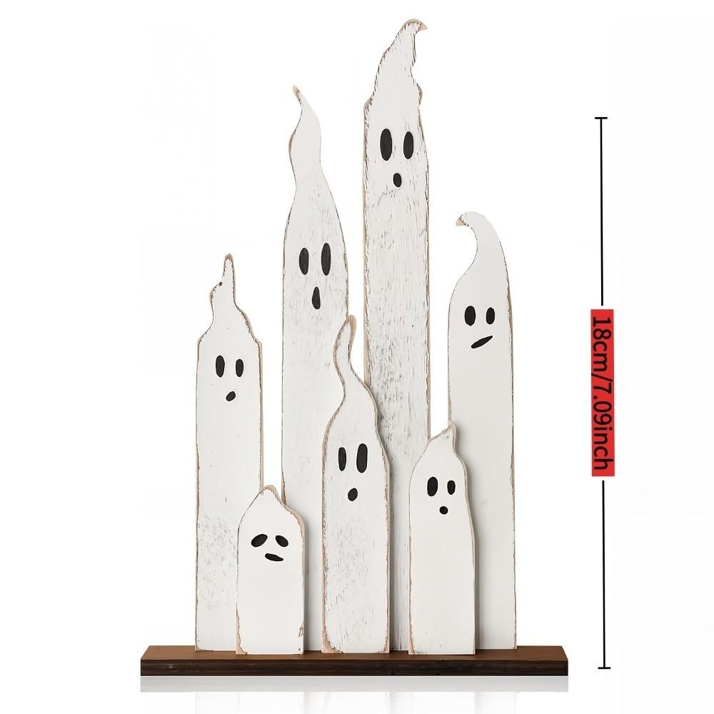 Hand Painted 7 Ghost Tabletop Sign Vintage Distressed Ghost Party Table Ornaments  Home Decor