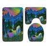 Unicorn Bathroom Floor Mat Toilet Three-Piece Set