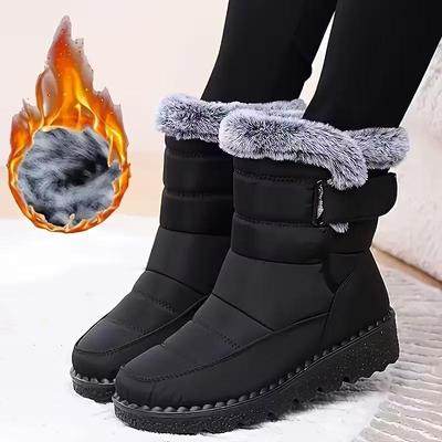 Damen Mid-Calf Stiefel, Winter Neu Fleecegefüttert Warm Rutschfest Langlebig Bequem Lässig Mode Dicksohlige High-Top Verdickte Warme Schuhe