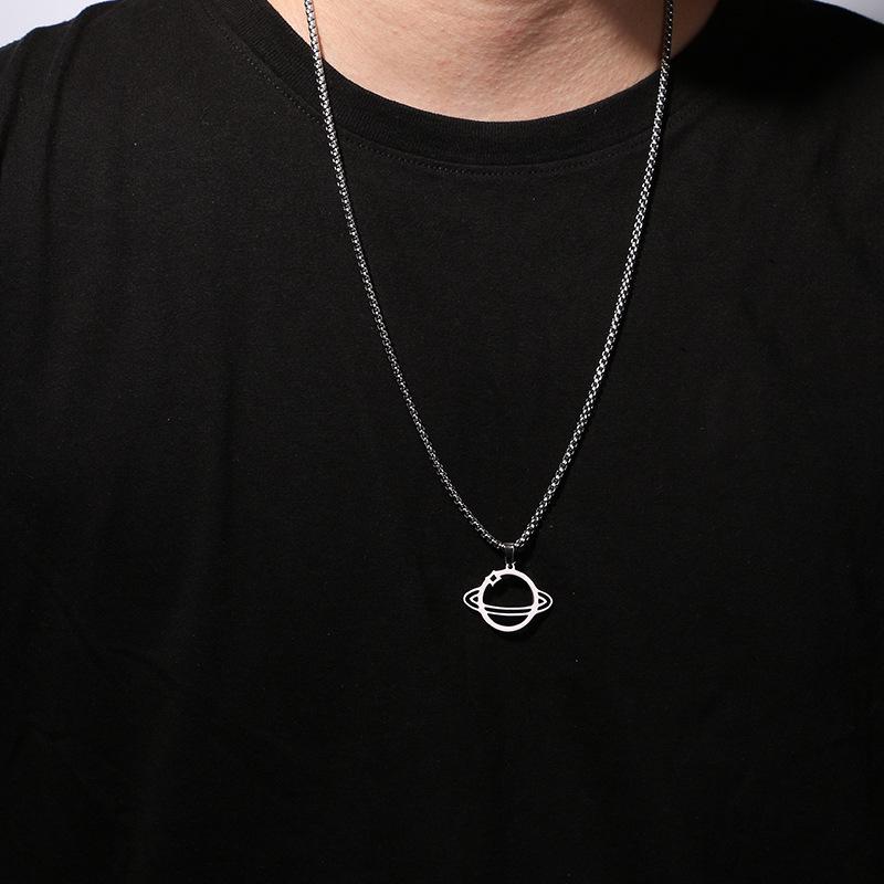 Women's Trendy Titanium Saturn Necklace - Versatile, Simple, Non-Fading Design
