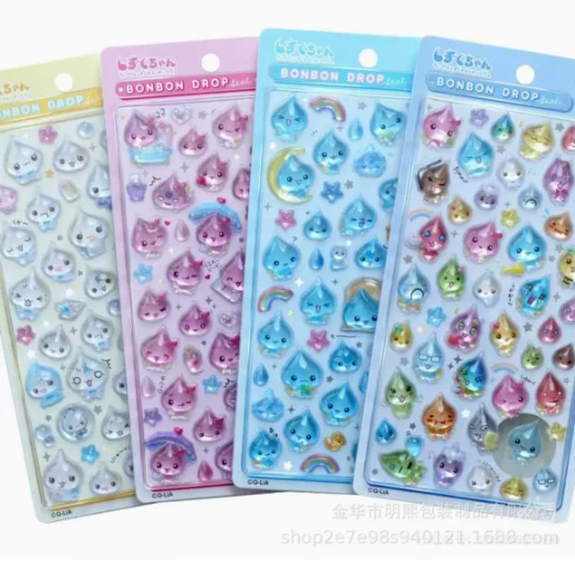 

3D Cartoon Anime Stickers Jelly Bonbon Drop Seal DIY Journal Scrapbooking Party Decorations Kawaii Stickers