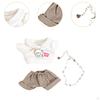 3Pcs Dolls T Shirt and Pants Necklace Accs for 17cm Boy Dress up