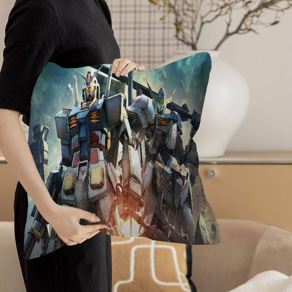 G-Gundam Cartoon R-Robot Maple Design Cushion Cover Happy Autumn Harvest decor Holiday Decorati Pillow Cover