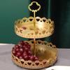 1Pc Tiered Tray Easy Assembly Metal Large Capacity 2 Tier Serving Tray Stand for Fruit Dessert Cake Snack
